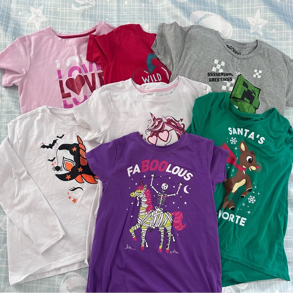 Bundle of girls’ holiday shirts
